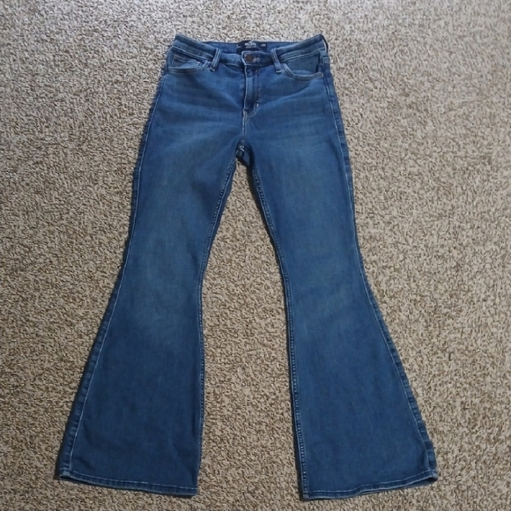 Hollister Blue High rise Flare Wide Leg Jeans - Picture 12 of 12